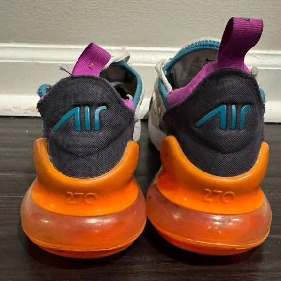 Nike Airmax 270 White Purple Orange - Size 3.5Y - Picture 4 of 5
